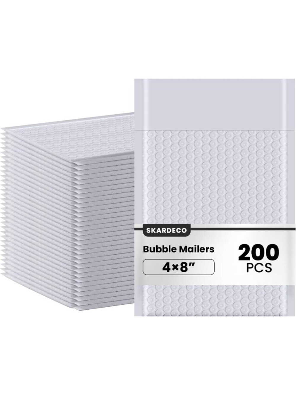 200 Pack 4x8 Inch Grey Bubble Mailers - Self-Seal Padded Envelopes for Jewelry